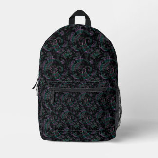 Black Paisley プリントバックパック