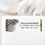 Black Palm Tree Fronds金ゴールド縁どアモダンドレス ラベル (インサイチュ)