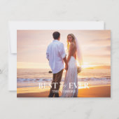 Black Palm Wedding Thank You Photo Card サンキューカード (裏面)