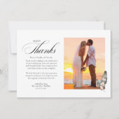 Black Palm Wedding Thank You Photo Card サンキューカード (正面)