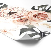 Black Palm Wedding Welcome Sign ポスター (角)