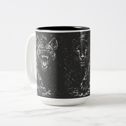 Black Panther — by BurnsInHell ツートーンマグカップ (正面左)