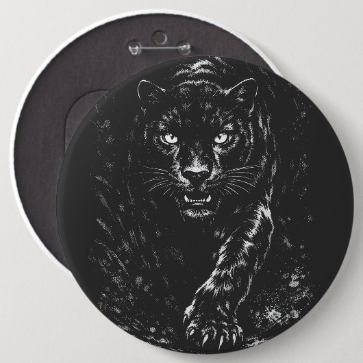 Black Panther — by BurnsInHell 缶バッジ (正面&裏面)
