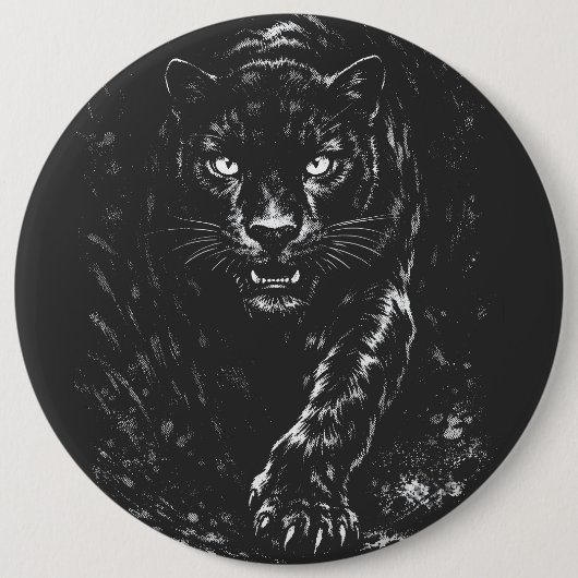 Black Panther — by BurnsInHell 缶バッジ (正面)