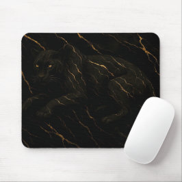 Black Panther Gold Marble Art マウスパッド