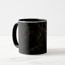 Black Panther Gold Marble Art マグカップ