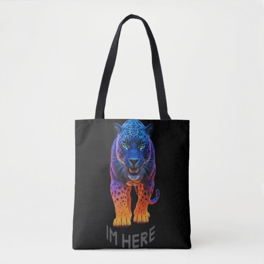 Black Panther Graphic "I'm Here"   トートバッグ (正面)