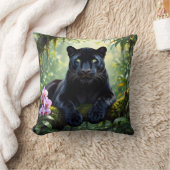 Black Panther in the Jungle クッション (ブランケット)