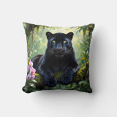 Black Panther in the Jungle クッション (正面)