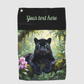 Black Panther in the Jungle ゴルフタオル (正面)