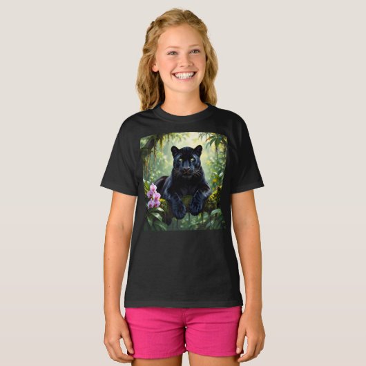 Black Panther in the Jungle Tシャツ (正面フル)