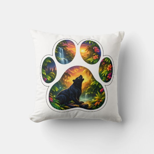 Black Panther Jungle Paw Design クッション (正面)