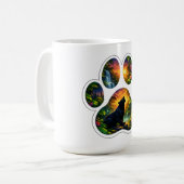 Black Panther Jungle Paw Design コーヒーマグカップ (正面左)