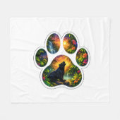 Black Panther Jungle Paw Design フリースブランケット (正面(横))