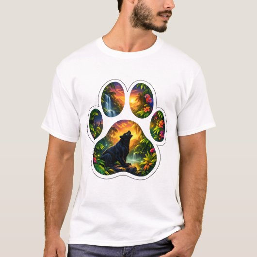 Black Panther Jungle Paw Design Tシャツ (正面)