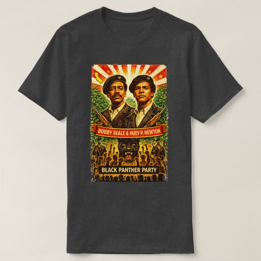 Black Panther Party – Bobby Seale & Huey P. Newton Tシャツ (デザイン正面)