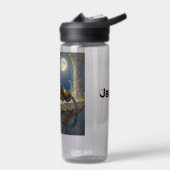 Black Panther under the Full Moon Personalized ウォーターボトル (左面)
