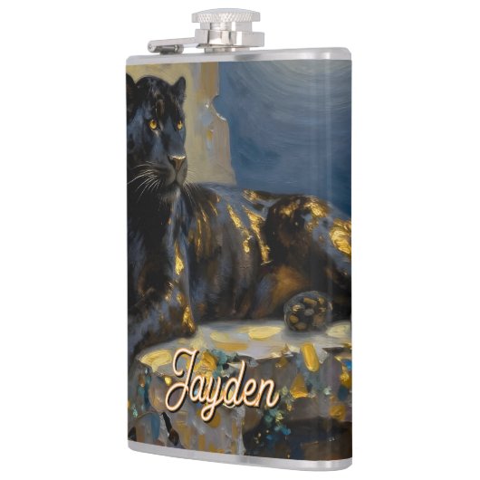 Black Panther under the Full Moon Personalized フラスク (左)