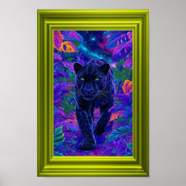 Black Panther Wall Art with Vibrant Colors ポスター
