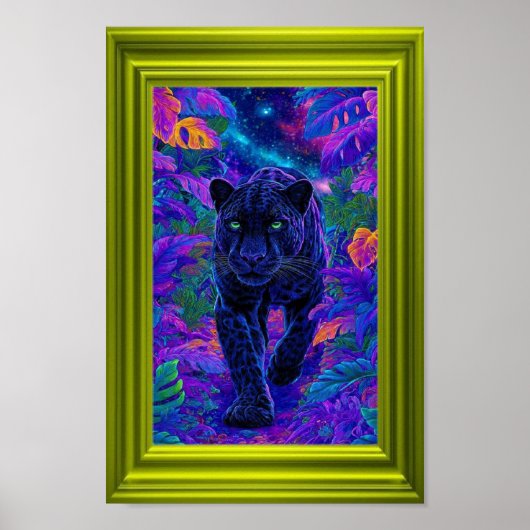 Black Panther Wall Art with Vibrant Colors ポスター (正面)