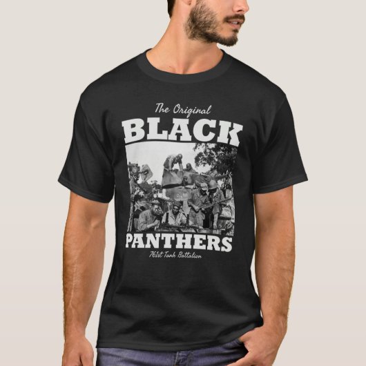 Black Panthers 761st Tank Battalion WW2 Tank Squad Tシャツ (正面)
