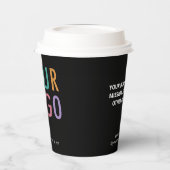Black Paper Cups with Lids Custom Company Logo 8oz 紙コップ (左)