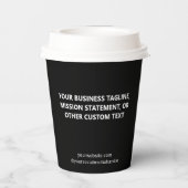 Black Paper Cups with Lids Custom Company Logo 8oz 紙コップ (裏面)