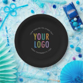 Black Paper Plates Company Logo Printed Bulk ペーパープレート (パーティー)
