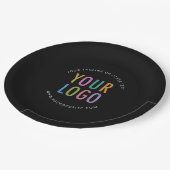 Black Paper Plates Company Logo Printed Bulk ペーパープレート (アングル)