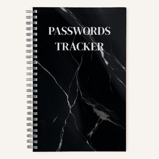 BLACK PASSWORDS TRACKER NOTEBOOK ノートブック (正面)