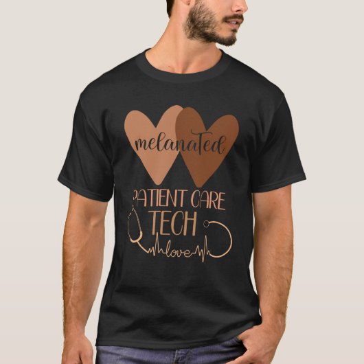 Black Patient Care Tech Melanated Patient Care Tec Tシャツ (正面)