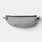 Black Pattern Line Cube Geometry Simple ファニーパック (レイダウン)