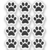 Black Paw Print Custom Shape Vinyl シール (正面)