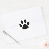 Black PawPrint (Paw Print)デザイン ラウンドシール (封筒)