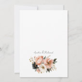 Black Peach Gold Floral Customizable Wedding  招待状 (裏面)