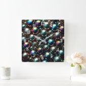 Black Pearls スクエア壁時計 (ホーム)