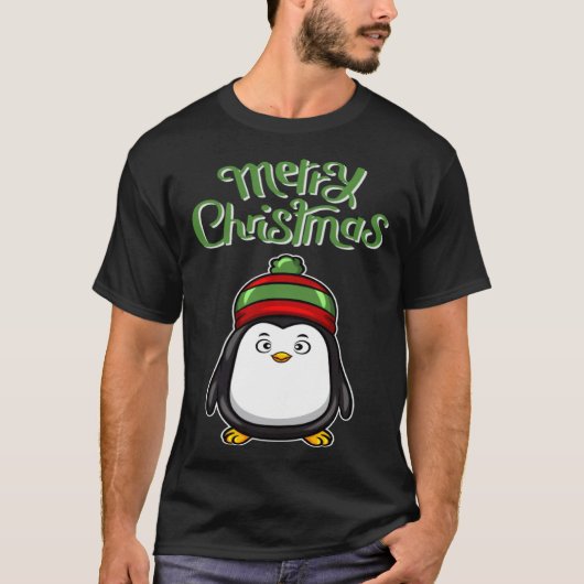 Black Penguin Costume Kids Merry Christmas For Gir Tシャツ (正面)
