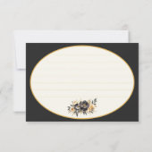 Black Peonies Boarder RSVPのレスポン結婚スカード 出欠カード (裏面)