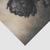 Black Peony Bouquet Art Print | Dark Moody Botanic 薄葉紙 (詳細)