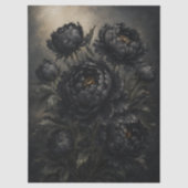 Black Peony Bouquet Art Print | Dark Moody Botanic 薄葉紙 (正面)