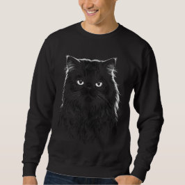 Black Persian Cat Dark Art Men's Sweater スウェットシャツ