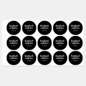Black Personalized Handmade with Love Minimalist ラベル (シート)