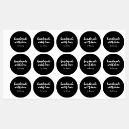 Black Personalized Handmade with Love Minimalist ラベル