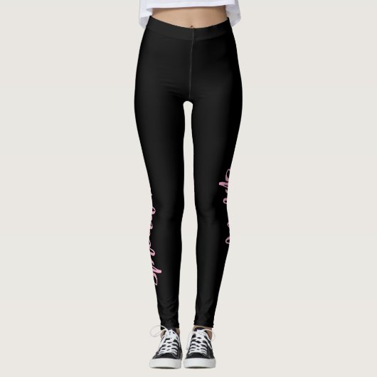 Black Personalized Leggings Spread Kindness レギンス (正面)