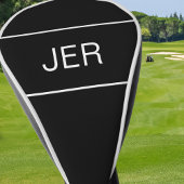 Black | Personalized Monogram Initials Modern ゴルフヘッドカバー