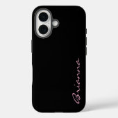 Black Personalized Name Pink Text  Case-Mate iPhoneケース (裏面)