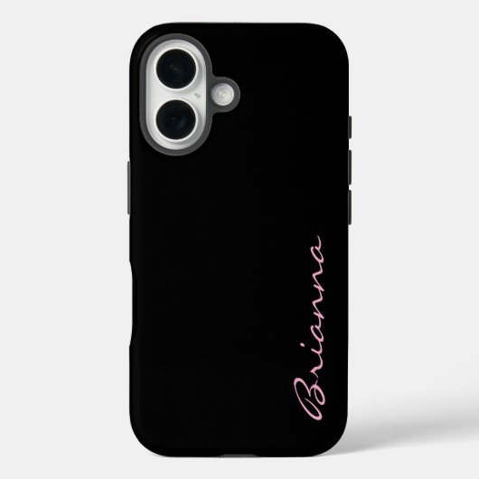 Black Personalized Name Pink Text Case-Mate iPhoneケース (裏面)