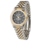 Black Personalized with White Leather Custom 腕時計 (アングル)