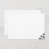 Black Pet Paw Prints ノートカード (正面/裏面)