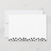 Black Pet Paw Prints Custom Monogram Cute  ノートカード (裏面)